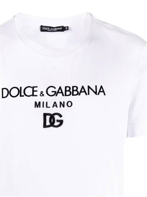 DG Essentials logo-embroidered T-shirt Dolce & Gabbana | G8PD7ZG7B9XW0800